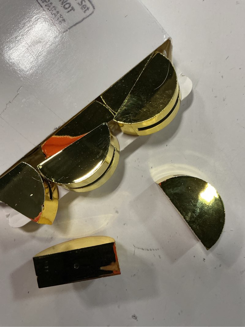 Condition photo showing As Is for Vicenpal 20 Pcs Gold Table Number Holders Wedding Acrylic Card Place Holders with Card Slot Table Sign Display Stands for Photo Menu Office Meeting Restaurant Wedding Party Events (Semicircular) 20 Semicircular