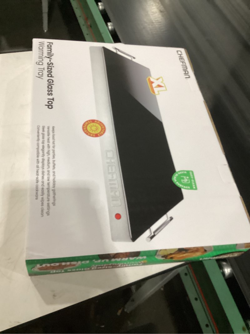 Condition photo showing As Is for chefman cooking forward family size glass top warming tray