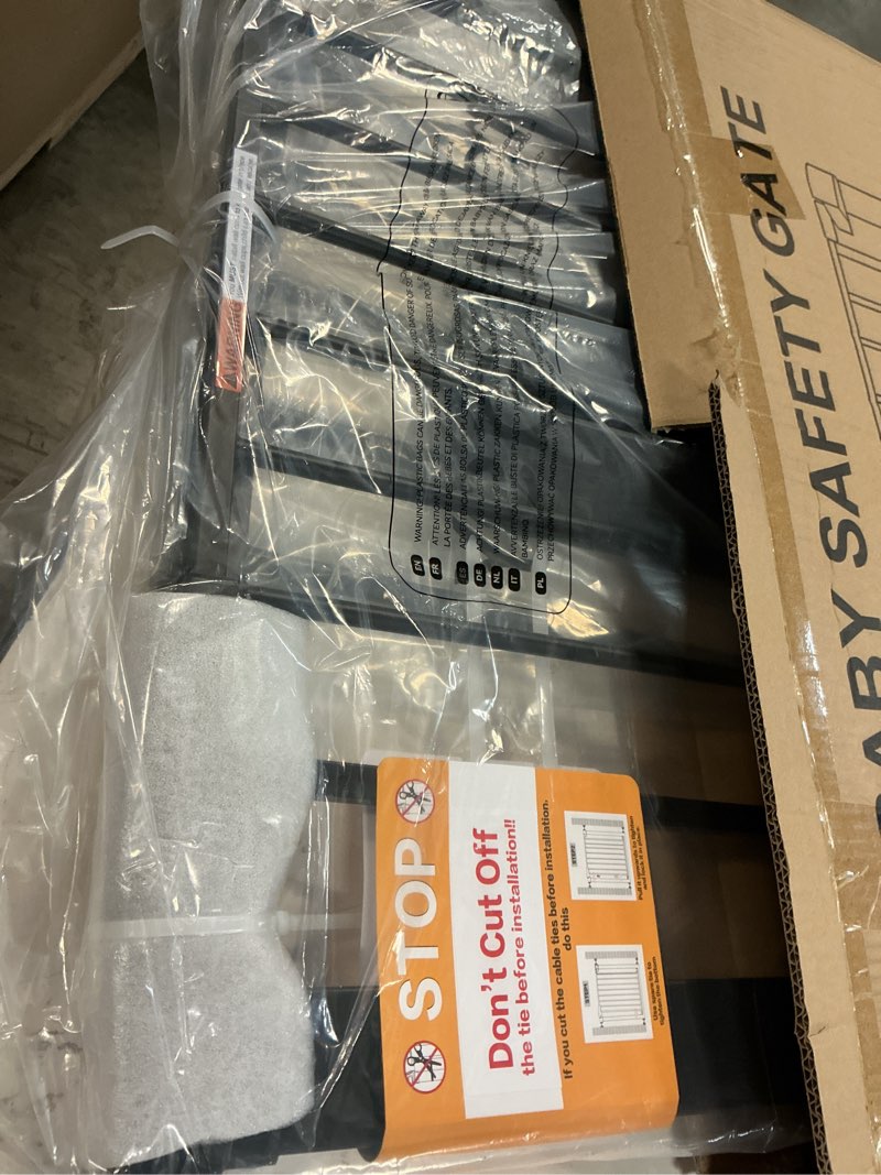 Condition photo showing Good Condition for Cumbor 29.7-40.6" Baby Gate for Stairs, Baby Essential Safety Gate, Mom's Choice Awards Winner-Dog Gate for Doorways, Pressure Mounted Auto-Close Pet Gates for Dogs Indoor, Durable Child Gate, Black Black 29.7-40.6"W x 30.5"H