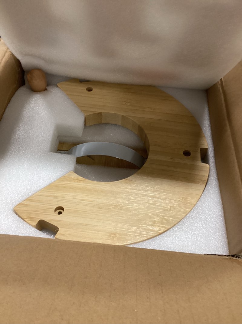 Condition photo showing Good Condition for HBlife 8-10 Lbs Glass Rice Dispenser with Wooden Stand Flour and Cereal Container with Glass Measuring Cup Pantry Food Organization Storage Bin with Airtight Bamboo Lid, 5L