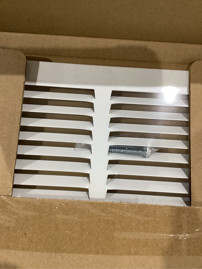 Condition photo showing New/Like New for Fits 8x8 Duct Opening | Steel Return Air Grille by Handua | Vent Cover Grill for Sidewall and Ceiling | White | HVAC Cold Air Intake Grille | Outer Dimensions: 9.75"W X 9.75" 1 8"W x 8"H [Duct Opening]