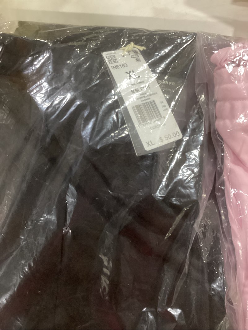 Condition photo showing New/Like New for Adidas Mens Essentials Big Logo French Terry Pants X-Large Black/White