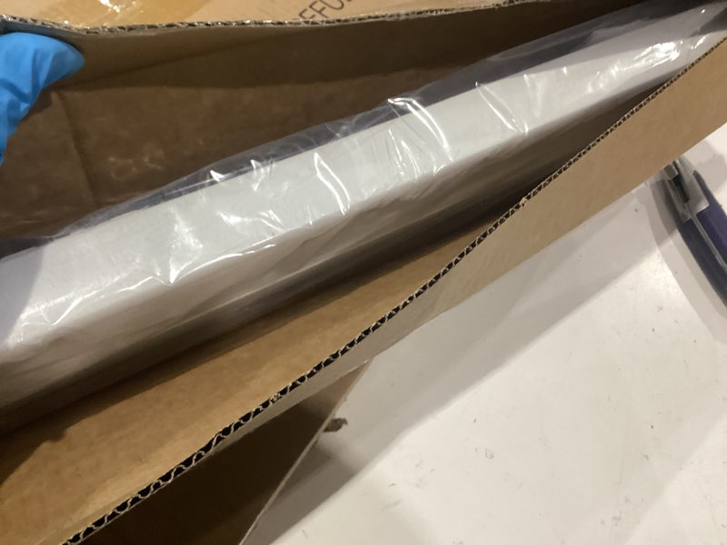 Condition photo showing As Is for lazblinds cordless cellular shades for french doors, no drill french door blinds for privacy, blackout light blocking honeycomb shades for sliding doors front door patio, 1 pack, 28" w x 78" h, white white-blackout 28"w x 78"h