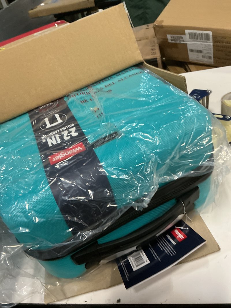 Condition photo showing Good Condition for Wrangler 20" Spinner Carry-On Luggage, Teal