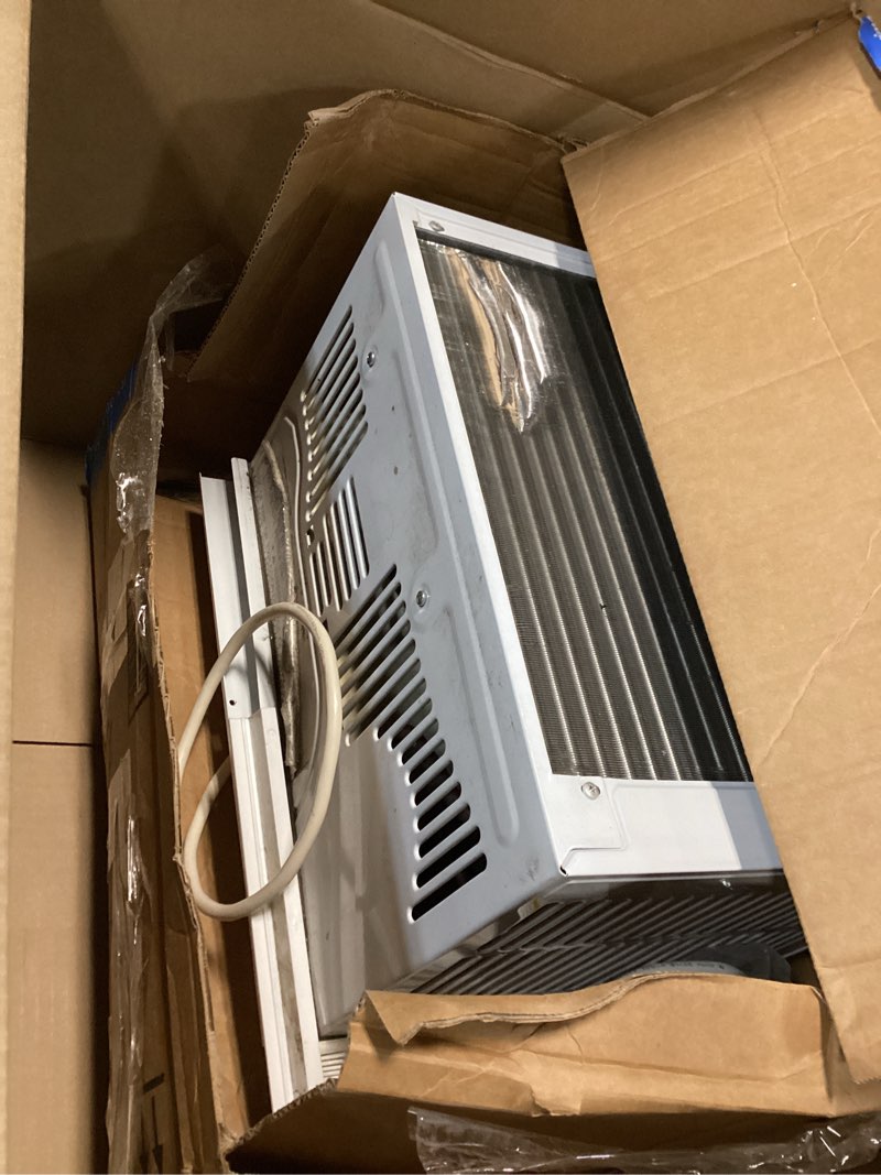 Condition photo showing As Is for keystone 6,000 btu window mounted air conditioner, 115v, window air conditioner for apartment, living room, bathroom and rooms up to 250 sq.ft. with remote control, white