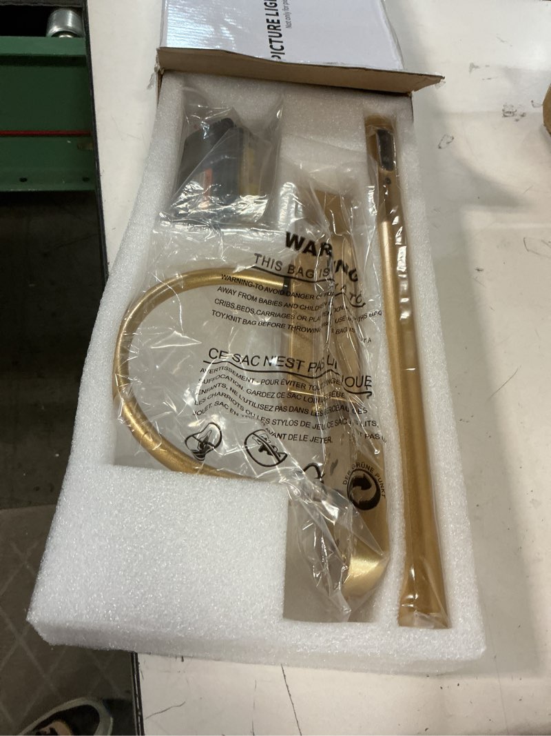 Condition photo showing Good Condition for dimmable cordless picture light with controller and timer, rechargeable 5000mah battery wall sconce for wall pictures, gallery artwork, paintings, portraits, dartboards (gold) 14"l x 6.3"w x 6.3"h gold