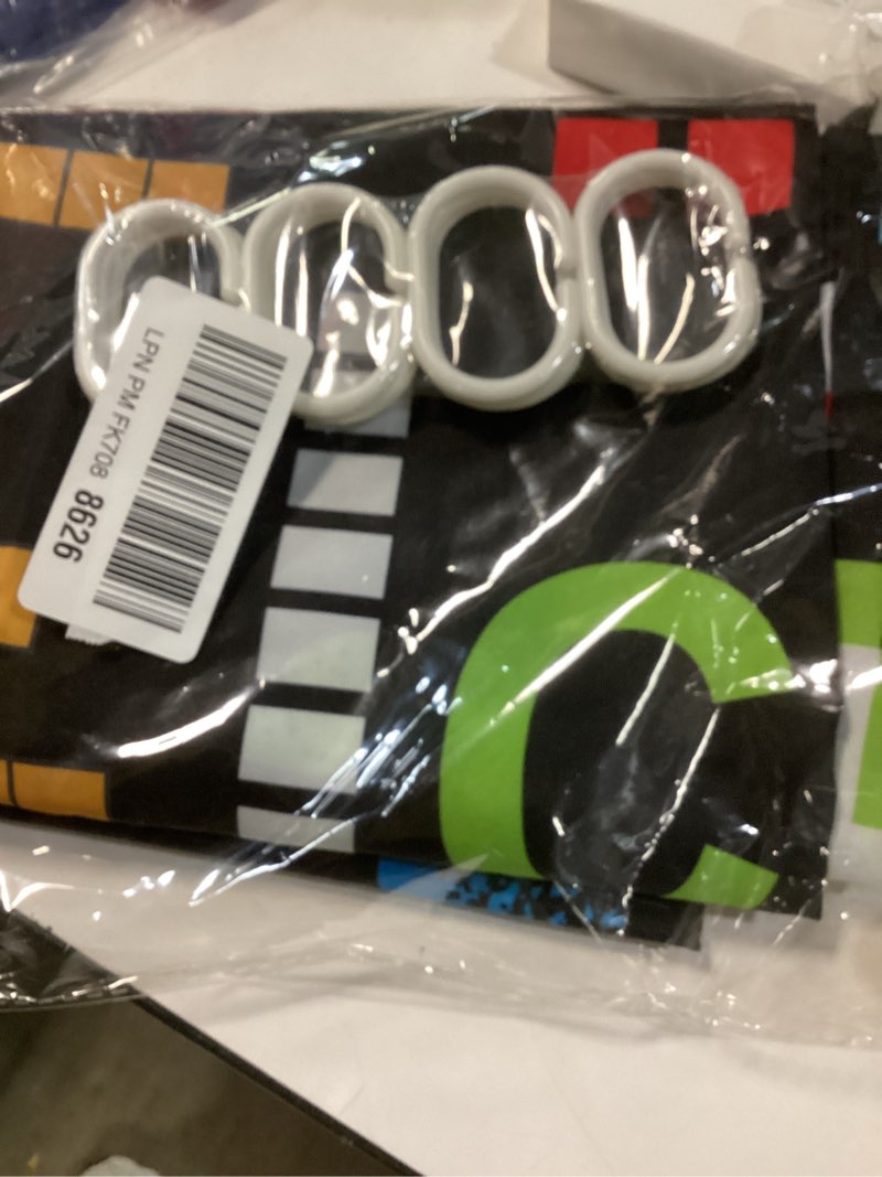 Condition photo showing New/Like New for Aimego Game Gaming Kids Shower Curtain - Video Games Gamepad Controller Gamer Cool Shower Curtains Set with 12 Hooks for Adults Boys Bathroom Decor Accessories, 72"x72" Black-games Gamepad 72"W x 72"L (Pack of 1)