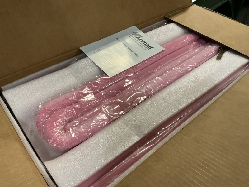 Condition photo showing Good Condition for kaiyomi 4pcs stanchions with pink velvet ropes set, 5 feet velvet ropes and posts poles for red carpet party decoration and 360° photo booth (pink) ball dec pink (ball) 4
