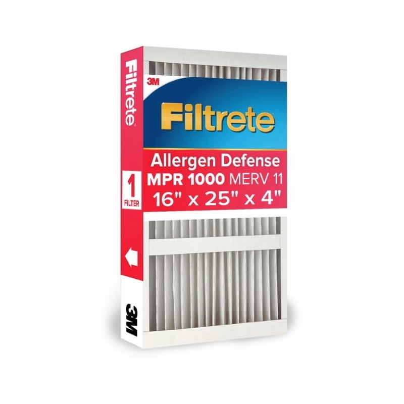 filtrete 16x25x4 air filter, mpr 1000 merv 11, allergen defense, 2 filter