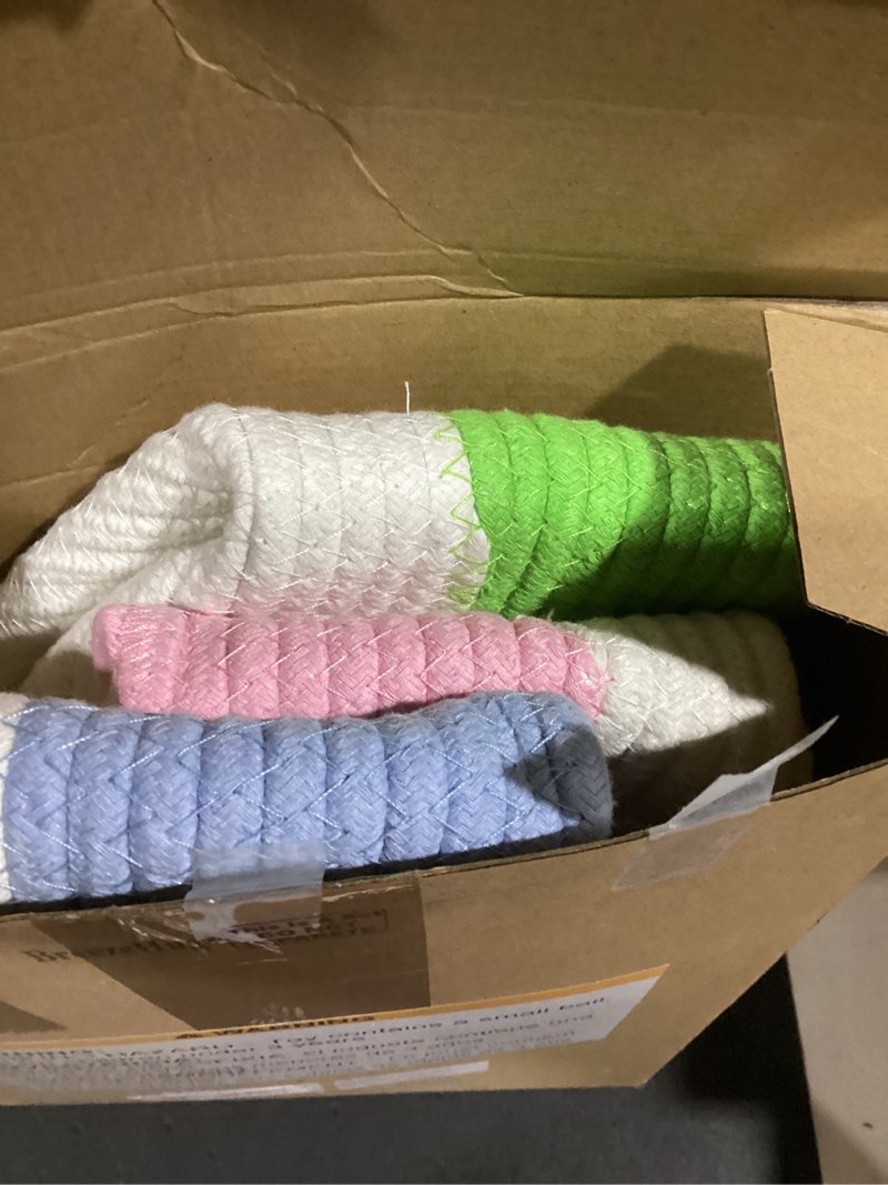 Condition photo showing Good Condition for breezehug 3 pcs easter baskets for kids easter bunny basket with name tag detachable rabbit ear rustic woven gift toys bucket tote eggs hunt bag for girl boy baby party decoration supplies (pink,blue)