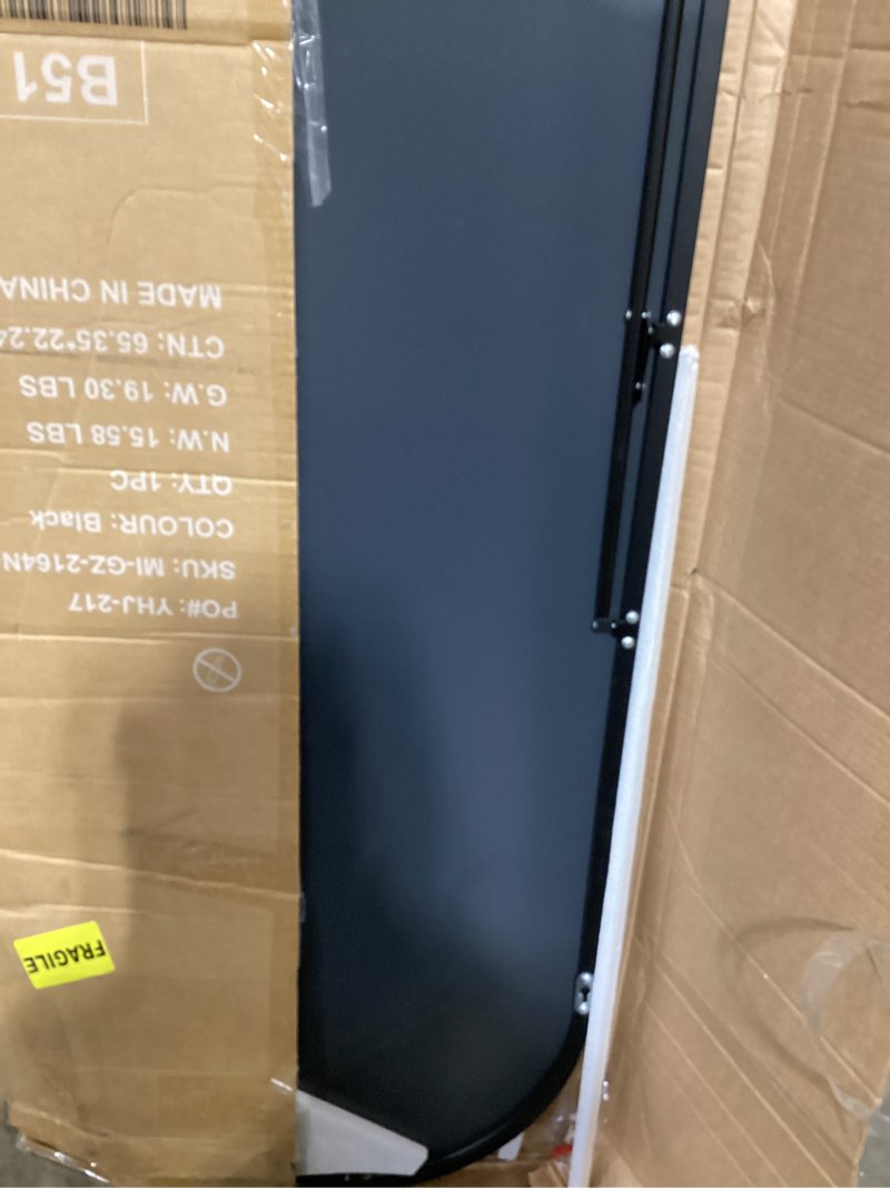 Condition photo showing New/Like New for dumos arched full length mirror with stand 64"x21" floor standing aluminum frame for bedroom body hanging leaning modern simple home decor shatter-proorf nano glass wall living room cloakroom black black-arched 64"l x 21"w