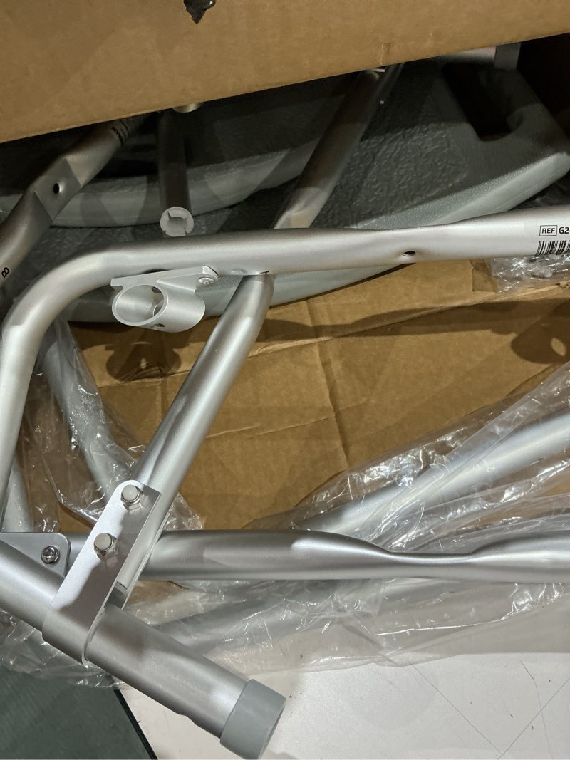 Condition photo showing Good Condition for medline bariatric bath chair and shower chair with back for elderly, sturdy, 12-in seat, 550 lb weight capacity, gray