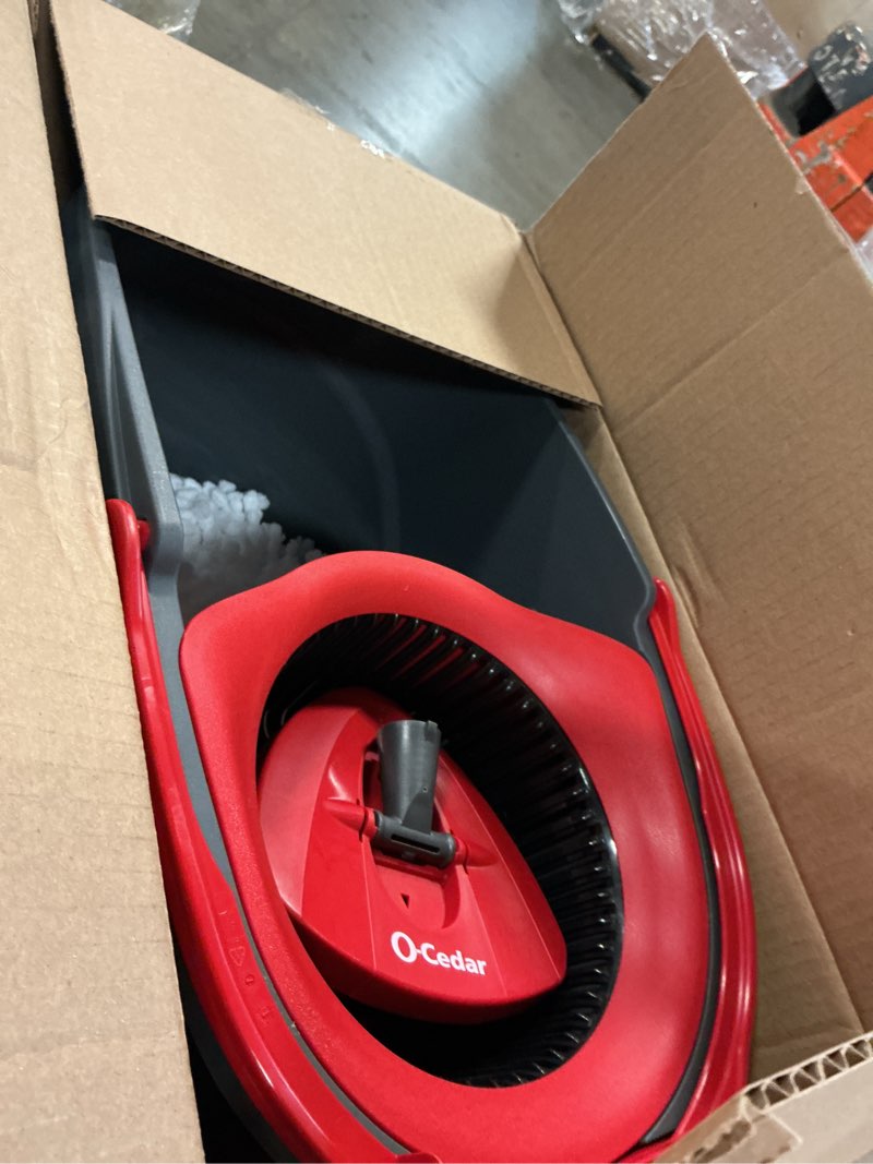 Condition photo showing Good Condition for o-cedar easywring microfiber spin mop, bucket floor cleaning system, red, gray, standard