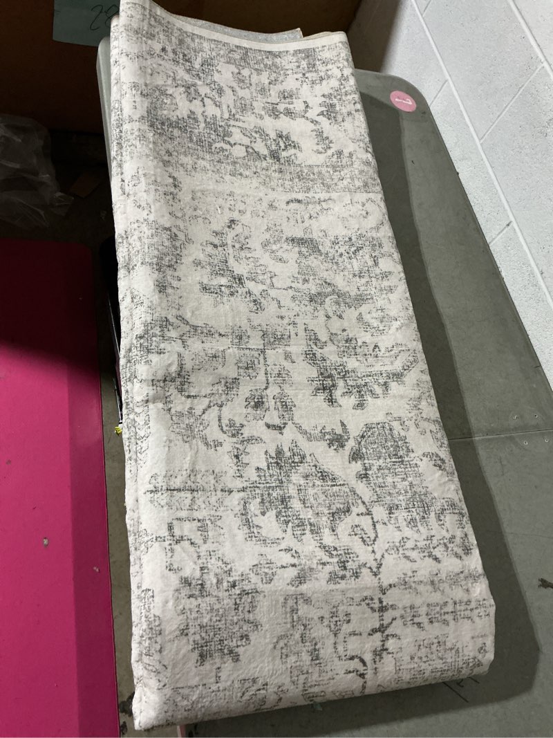 Condition photo showing Good Condition for grey 6x9 area rug vintage washable living room carpet non slip bedroom indoor office low pile large traditional distressed retro accent rug for dining room bathroom kitchen 6' x 9' (rectangular) neutral grey