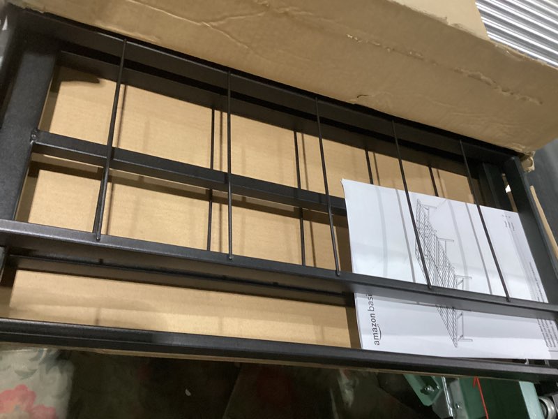 Condition photo showing Good Condition for Amazon Basics Bed Frame with Ample Underbed Storage, Foldable Metal Platform, Sturdy Steel, No Box Spring Needed, 14 inches High, Noise-Free Support, Easy Assembly Tool-Free Setup, Full Size, Black