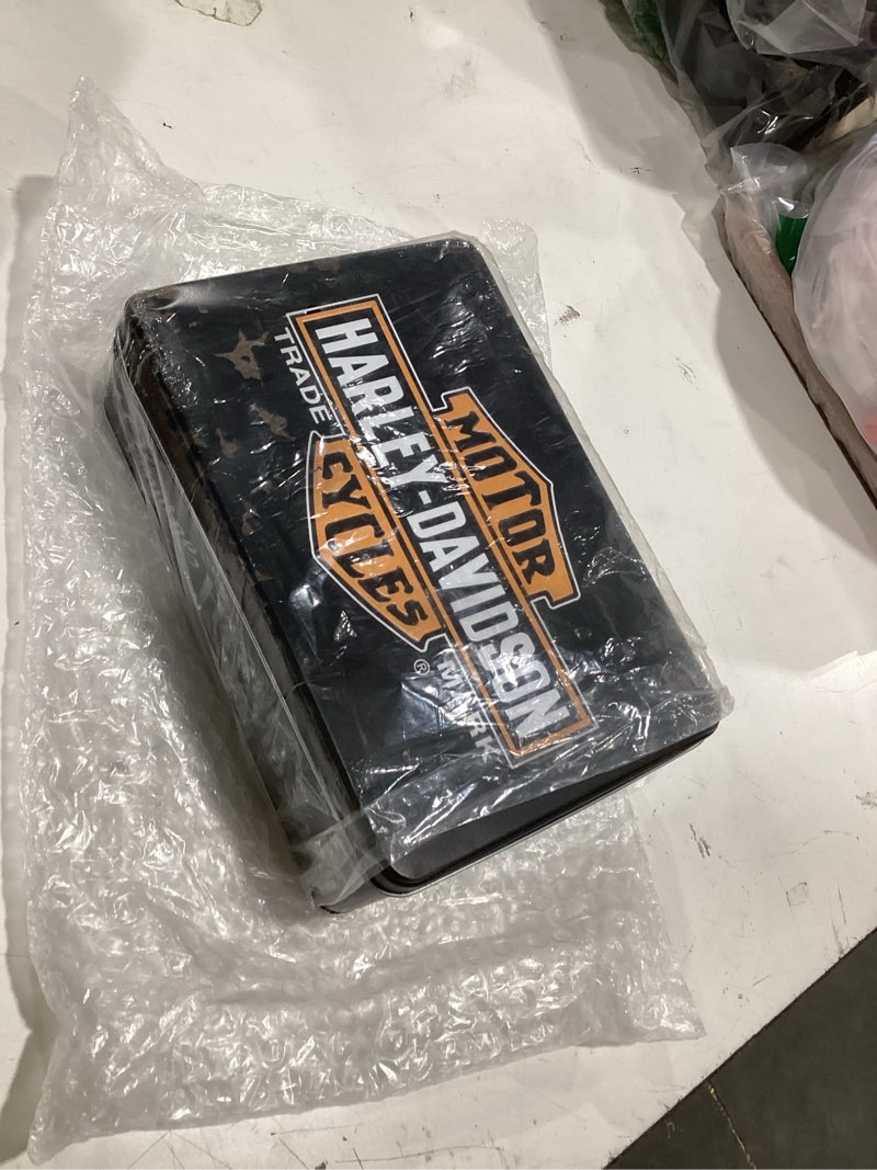 Condition photo showing New/Like New for nostalgic-art 30703 - harley-davidson genuine, storage tin box flat multicoloured