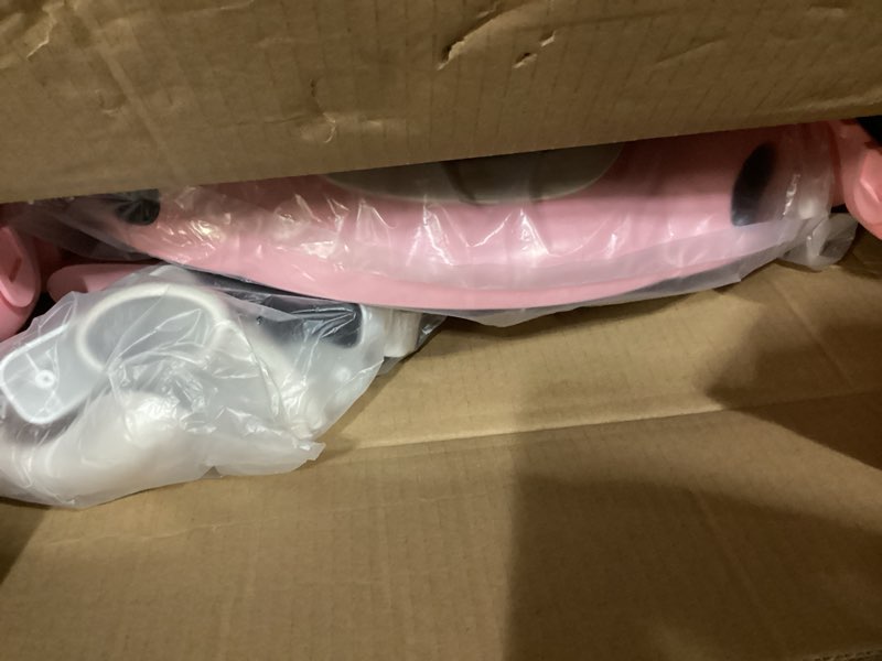Condition photo showing Good Condition for Baby Walker, 4-in-1 Baby Walker with Wheels Portable, Foldable Infant Toddler Walker for Boys Girls 6-18 Month,Removable Footrest,Car Steering Wheel & Music, Adjustable Push Walker Pink
