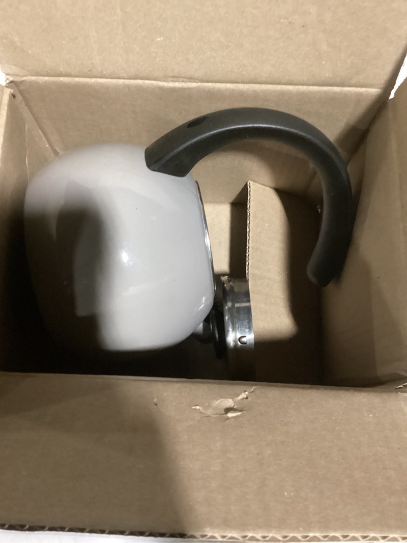 Condition photo showing New/Like New for Mr. Coffee Flintshire 1.75-Quart Stainless Steel Whistling Tea Kettle – Brushed Satin Finish Stove-Top Kettle for Boiling Water 1.8 Quarts Brushed Satin