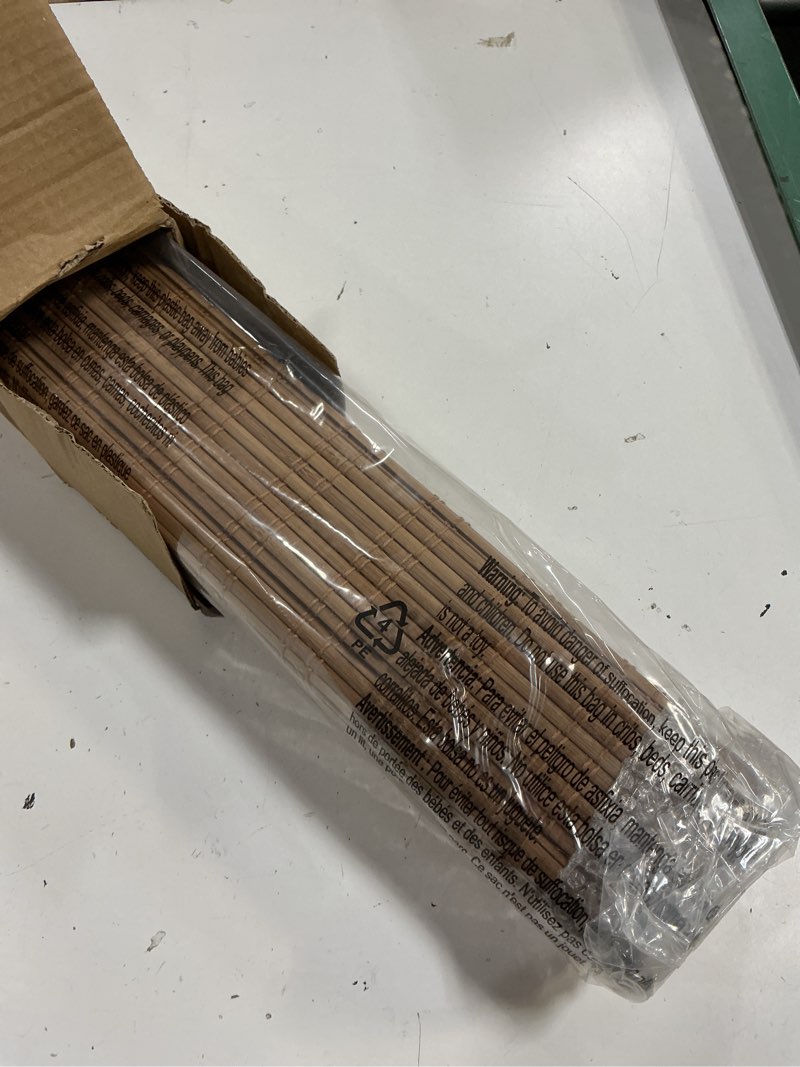 Condition photo showing Good Condition for lazblinds no tools no drill cordless bamboo roman shades, light filtering window treatment, roll up bamboo blinds for window 38'' w x 64'' h, ceylon light russet ceylon light russet 38'' w x 64'' h