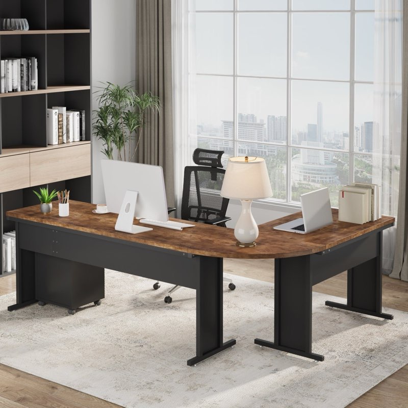 L-Shaped Executive Desk, 83" (incomplete box a)