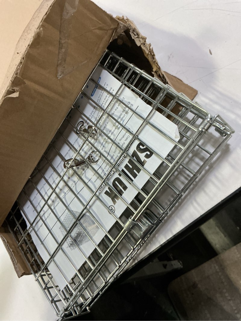Condition photo showing New/Like New for SZHLUX 32" Live Animal Cage Trap, Heavy Duty Folding Raccoon Traps, Humane Cat Trap for Stray Cats, Raccoons, Squirrel, Skunk, Mole, Groundhog, Armadillo, Rabbit, Catch and Release SZ-HXL8130-NEW