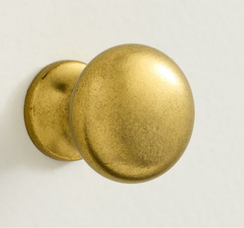 Sansome Knob 1” Aged Brass, pack of 13 