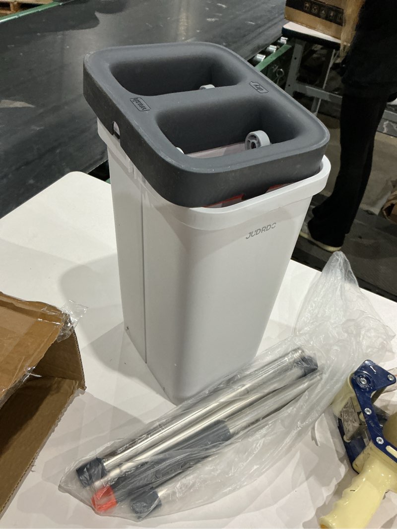 Condition photo showing Good Condition for judrdo mop and bucket with wringer set for home,61" flat mop and bucket system for floor cleaning,wet dry mop window wall cleaner with long handle,floor mop with 4 washable microfiber pads 61" microfiber mop and bucket set-4pads
