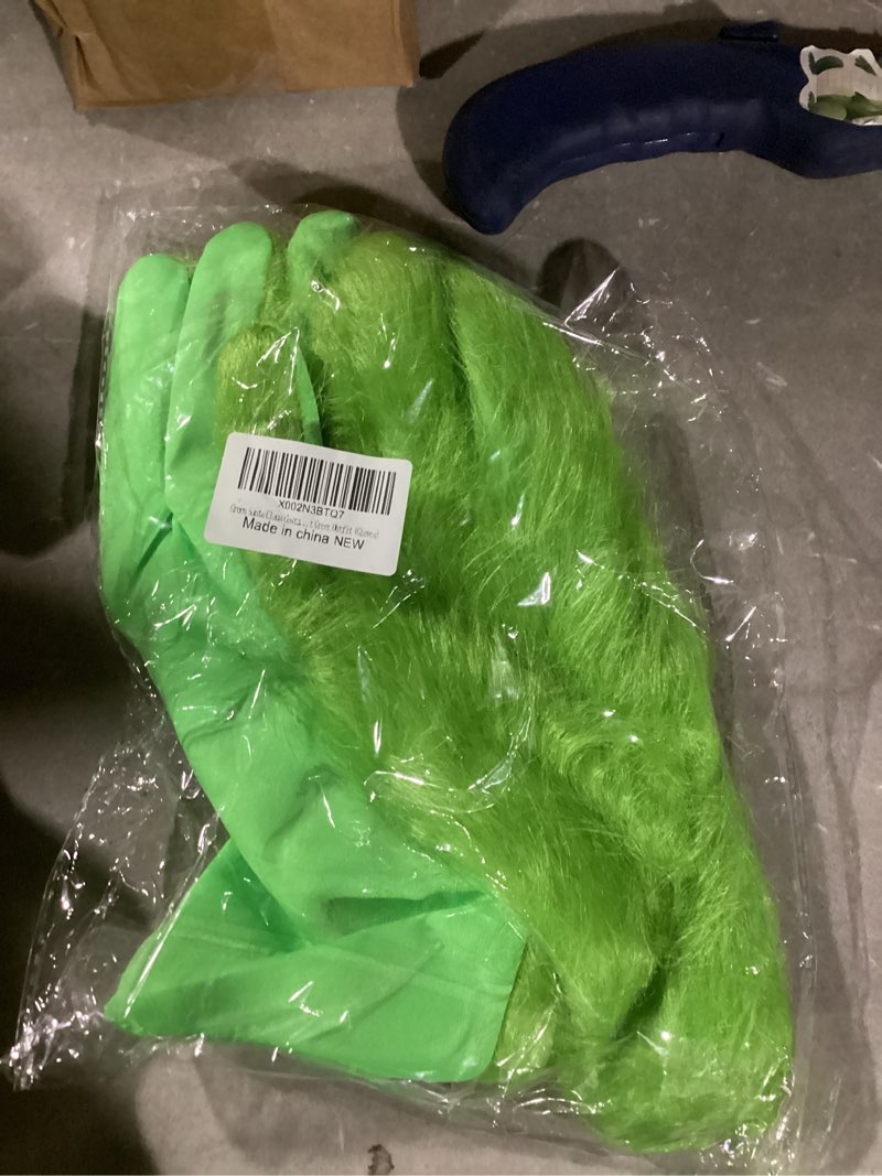 green santa claus costume for men 1 pair christmas deluxe santa suit green outfit (gloves)