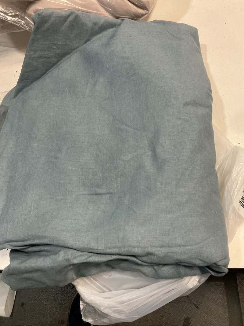 Condition photo showing Good Condition for quince european linen room darkening curtain, 48x84, chambray single panel