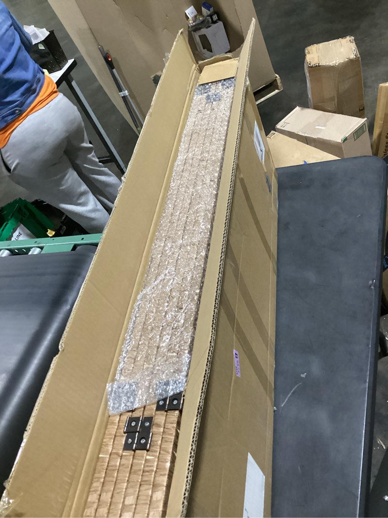 Condition photo showing Good Condition for 6 panel rattan divider short room partition screen,double sided folding divider for room separation,light brown,47.2" h x 94.5" w