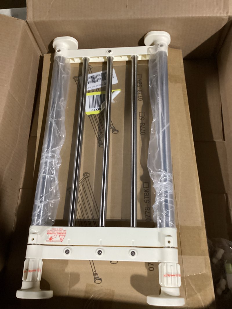 Condition photo showing Good Condition for Hershii Expandable Shelf Rod Closet System 5-Bar Telescopic Heavy Duty Clothes Hanger Adjustable DIY Storage Organizer Shoe Rack 19.68 - 31.49 inches Ivory