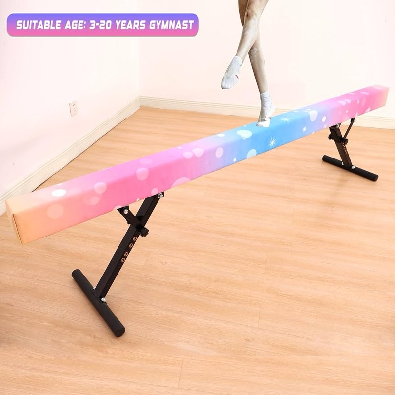 MARFULA Adjustable Balance Beam 8 ft Gymnastic Beam Adjustable Height for Kids and Teenage of All Gy