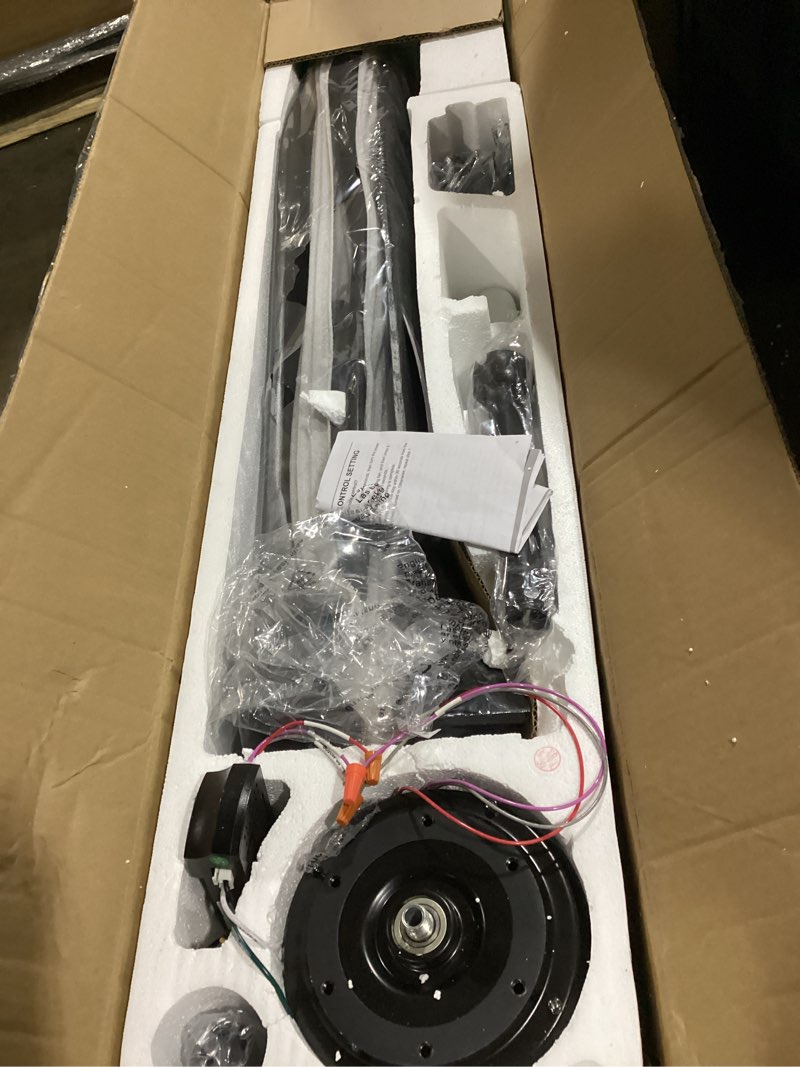 Condition photo showing As Is for 72" Outdoor Ceiling Fans for Patios, Matte Black Ceiling Fans Without Lights, 3 Blades Wood Ceiling Fan with No Light by Remote Control for Indoor Outdoor Patio Porch Living Room Matte Black 72 INCH
