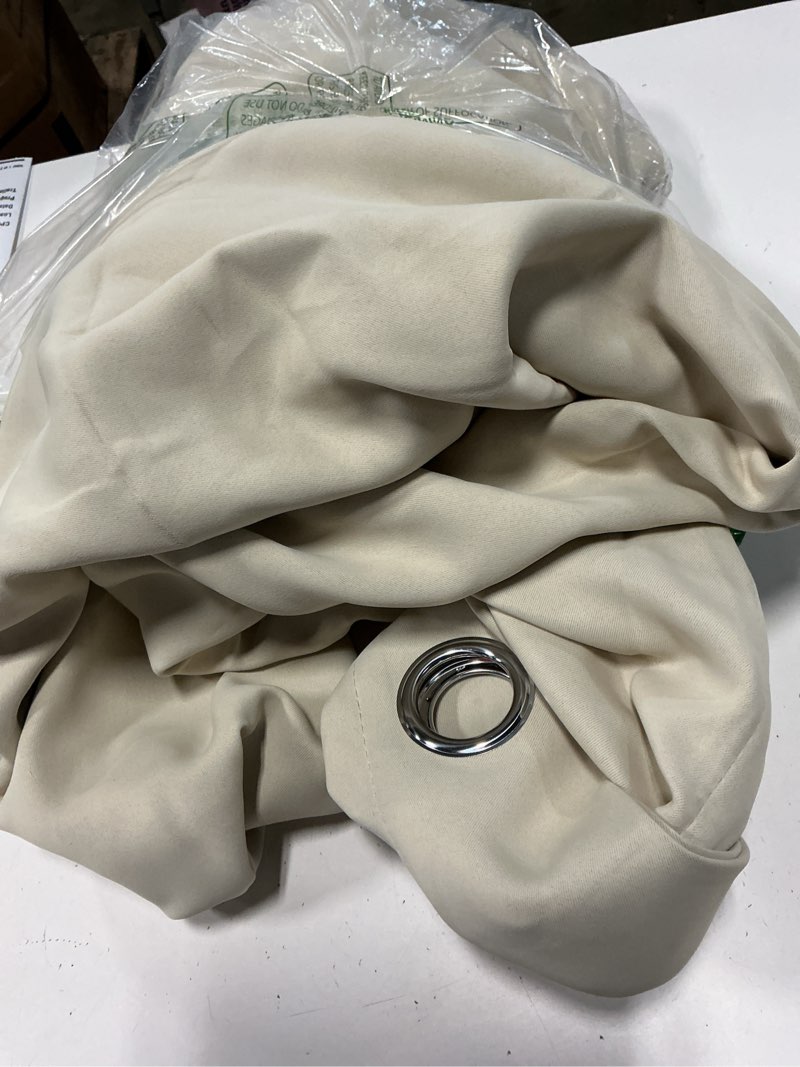 Condition photo showing Good Condition for bgment oatmeal linen curtains 84 inch length 2 panels set for living room, sand semi sheer drapes light filtering window treatments with grommet for bedroom no see through, each 52 inch wide 52"w x 84"l (pack of 2) oatmeal