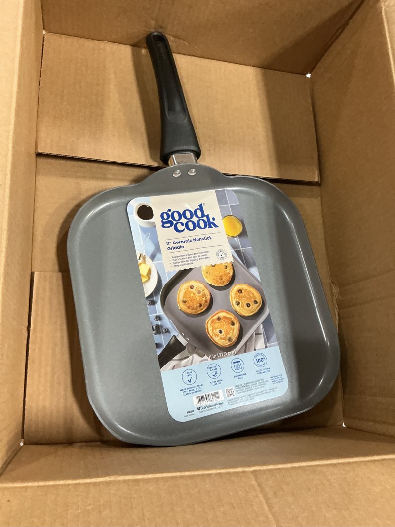 Condition photo showing Good Condition for GoodCook Everyday Griddle Pan Ceramic Nonstick Aluminum Construction for Even Heating Non-Toxic PTFE & PFOA Free, 11-Inch, Black