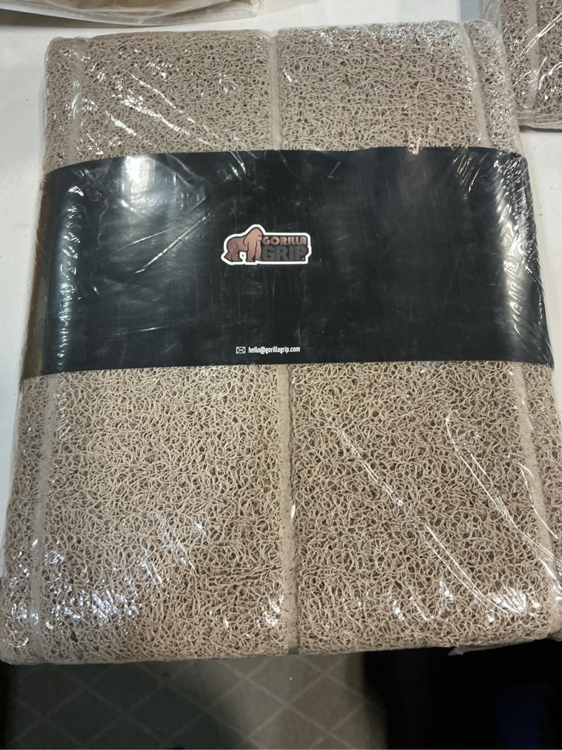 Condition photo showing New/Like New for gorilla grip dirt grabber indoor outdoor door mat, 47x35, durable mesh weave dirt trapper doormat fo