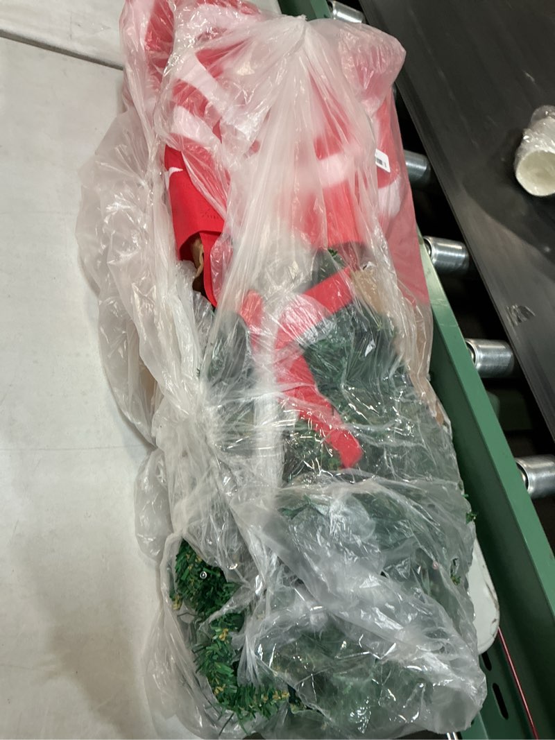 Condition photo showing As Is for Upgraded 6-Pack 120 LED Solar Christmas Garden Stake Lights, Outdoor Waterproof Solar Xmas Tree Yard Stake Christmas Pathway Lights for Christmas Decorations Garden Yard Lawn Pathway (8 Modes)