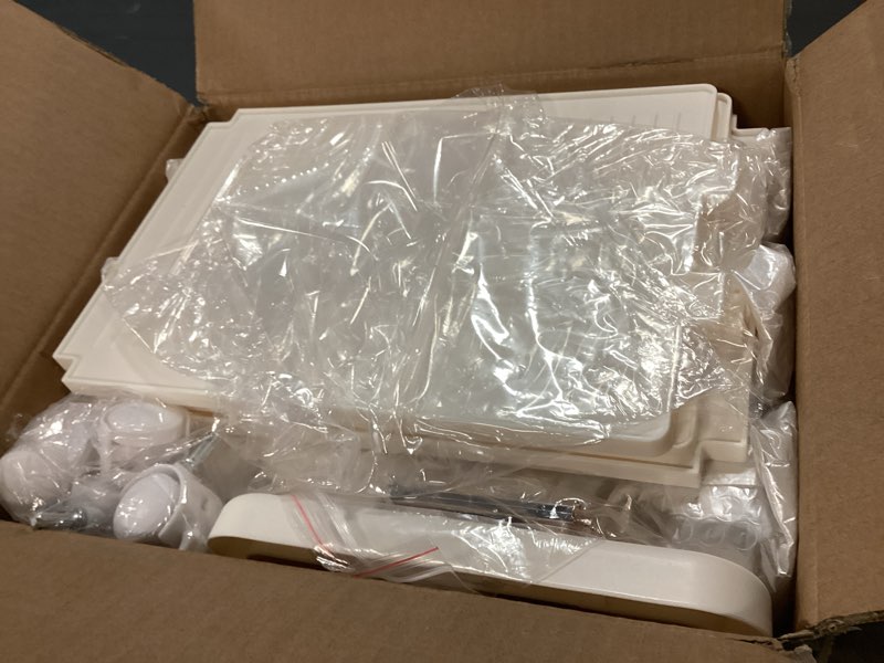 Condition photo showing Good Condition for KHNR 3-Tiers Slim Bathroom Storage Cabinet, Foldable Storage Cabinets,Narrow Bathroom Storage,Movable Bathroom Storage Organizer for Small Spaces,Bathroom,Kitchen,Laundry,Cream White Cream White 3-Tiers