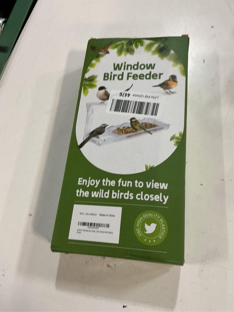 Condition photo showing New/Like New for sunally window bird feeder for outdoors, clear bird feeders window mounted with strong suction cups, transparent birds house outside wild watching for garden, yard, elderly kids viewing style 1
