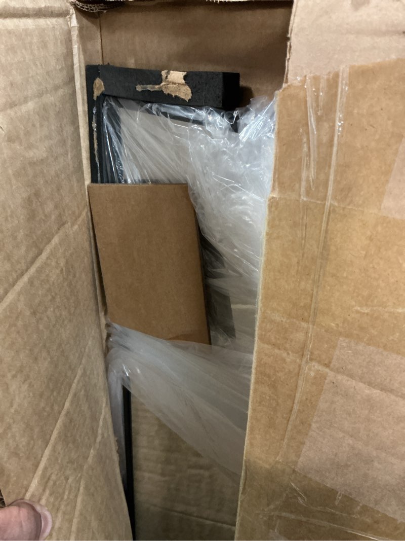 Condition photo showing Good Condition for DUMOS Full Length Mirror 47x14 Inches - Arched Full Body Door Hanging Wall Mounted Aluminum Alloy Frame Mirror for Bedroom, Dressing Room, Entryway, Black Black-arch 46.6"L x 13.6"W