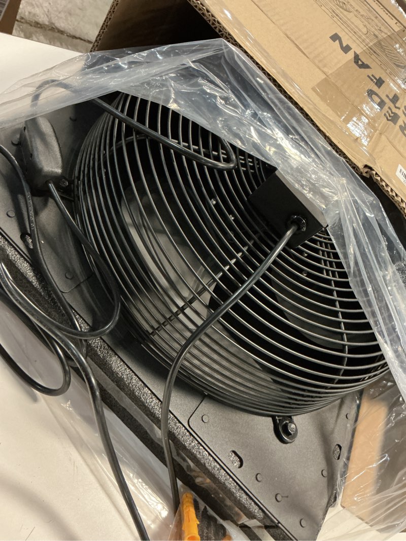 Condition photo showing Good Condition for hg power 14 inch shutter exhaust fan, 882cfm high-speed vent fan, 1400rpm wall mounted attic fan with steel for shed, garage, greenhouse ventilation, black 14 inch with switch ac motor