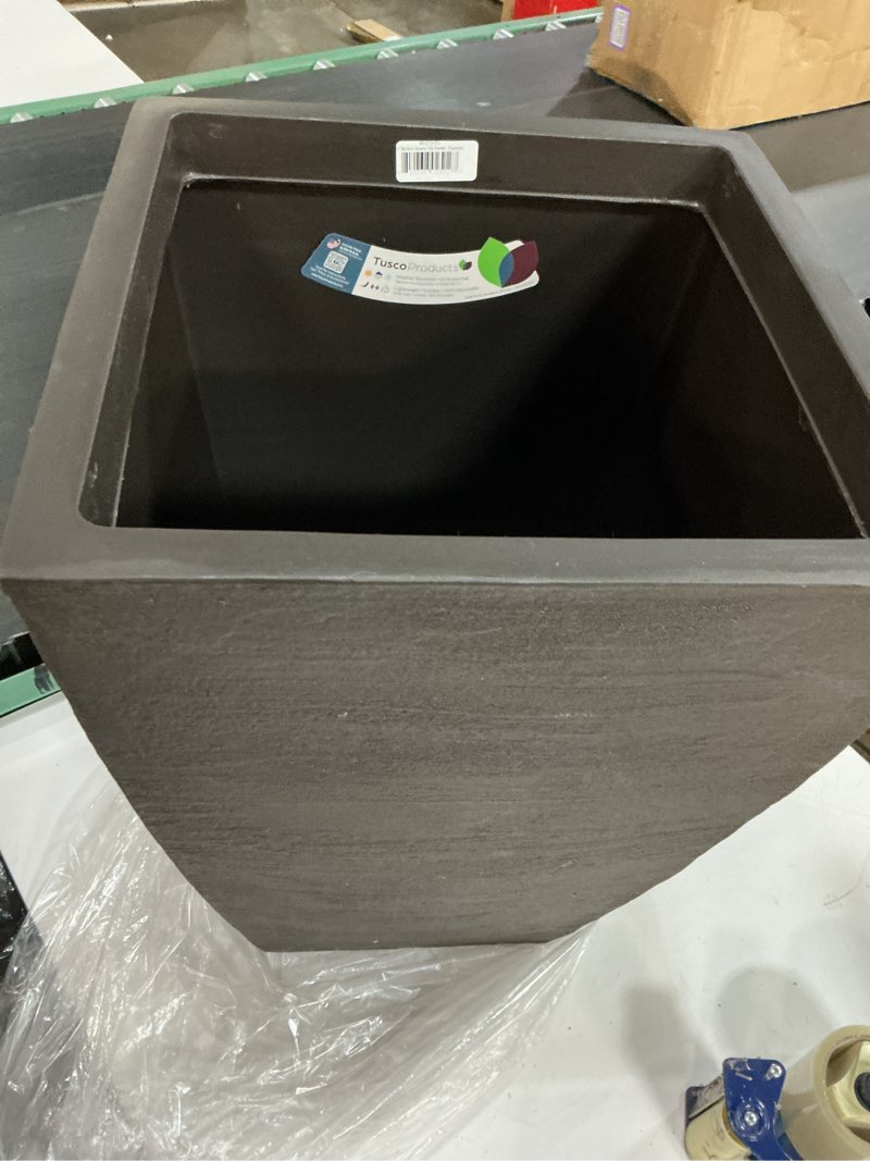Condition photo showing New/Like New for tusco products msqt23es modern square garden planter, 23-inch, espresso espresso 23-inch
