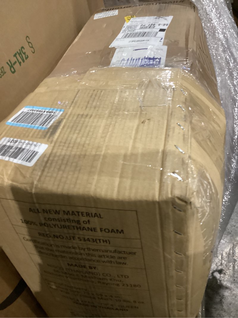 Condition photo showing As Is for EGO Topper 4 Inch Queen Memory Foam Mattress Topper, Gel Foam Mattress Topper for Pressure Relief, Ventilated Design Bed Topper in a Box, CertiPUR-US Certified, 60"×80", Medium