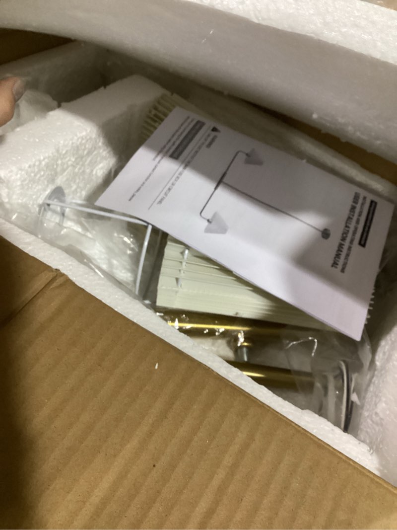 Condition photo showing Good Condition for Modern 2 Light Linear Chandeliers for Dining Room, Gold Linear Light Fixture with White Pleated Fabric Shade,Traditional Pendant Lights for Kitchen Island,Restaurant