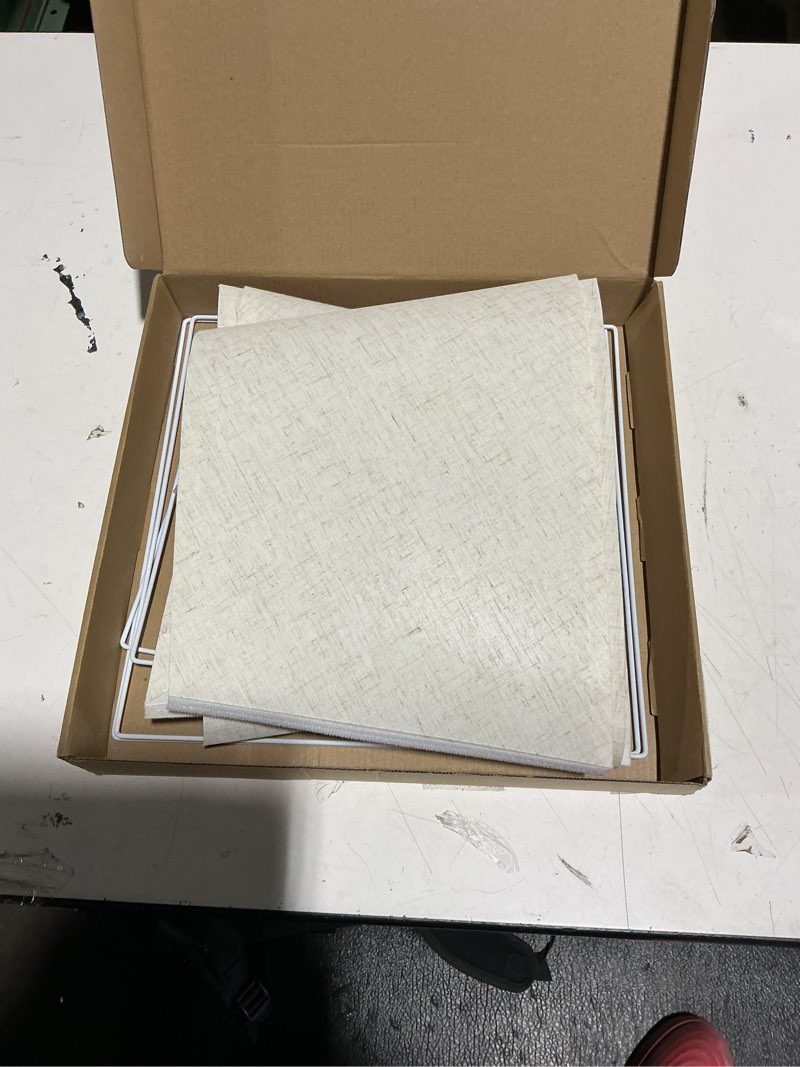 Condition photo showing Good Condition for Lamp Shades Set of 2,9.8" Top x 12" Bottom x 10" Height,Beige Square Lampshades Replacement,Natural Linen Lamp Shades Chandelier Lamp for Table Lamps, Floor Lamps,Easy Assembly Required