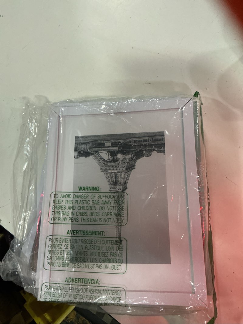 Condition photo showing New/Like New for upsimples 8.5x11 picture frame set of 5, display pictures 6x8 with mat or 8.5 by 11 without, wall gallery photo frames, white white 8.5x11