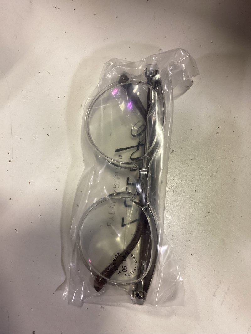 Condition photo showing New/Like New for 2seelife large round tr-90 reading glasses for men & women – medium-large fit, durable, spring hinges, blue light readers, clear, +1.50 clear 1.5 x