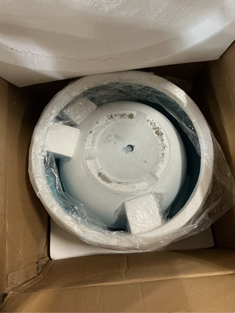 Condition photo showing As Is for kante 19.9",15.7",11.8" dia round concrete planter set of 3, outdoor/indoor large bowl plant pots with drainage hole and rubber plug for garden patio balcony home, pure white pure white 19.9"d + 15.7"d + 11.8"d
