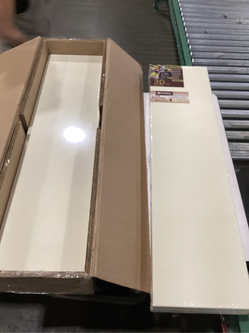 Condition photo showing New/Like New for MASTERPIECE Z2DO-1040 3D Pro 2.5\" Deep Vintage L21C Belgian Linen 13.0 oz Oil Primed Linen Stretched Canvas 10\" x 40\" 2 Piece