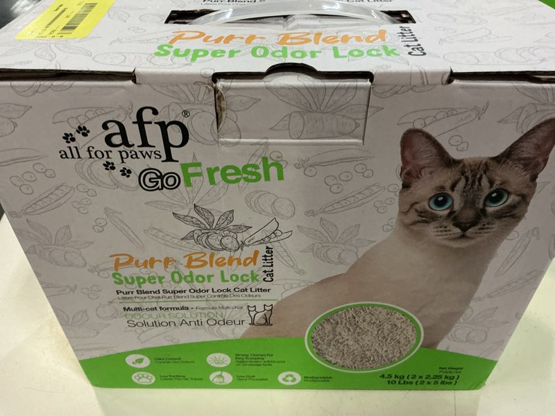 Condition photo showing New/Like New for all for paws natural cassava & tofu cat litter, 10lb, unscented – sustainable tofu cat litter with strong clumping